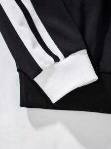 SHEIN Teen Boys' 2pcs Fashionable Sports Printed Outfit - Black - View 6