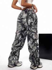 Coolane Pantalones cargo militares camuflados desgastados, estilo deportivo de calle