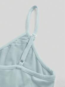 ROMWE Goth Ladies' Summer Asymmetrical Hem Butterfly Sequin Embroidery Tank Top - Mint Green - View 3