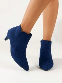 Fall/Winter 2025 Women's Casual Party High Heel Pointed Toe Hollow Out Rhinestone Embellished Pumps, Spring Summer,Women Boots,Kitten Heels - Blue - View 3