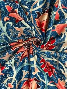 加大碼花卉印花短袖裙 - 彩色 - 查看 5