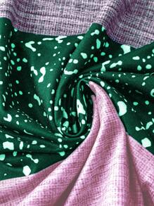 SHEIN LUNE Plus Color Block Notched Neck Tank Top