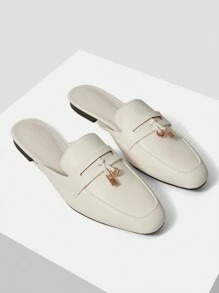 MOTF PREMIUM ROUND TOE COMFORTABLE SIMPLE APRICOT WOMEN'S FLAT SHOES, FOR NEW YEAR HOLIDAY, SPRING SHOES SPRING BREAK EASTER FOR CHRISTMAS - White - View 4