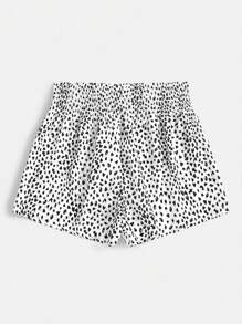 SHEIN VCAY Allover Print Paperbag Waist Shorts - Black and White - View 2