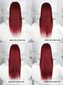 Bordeaux Transparant Kant Rechte 13x4 Kanten Voorkant Pruik Pre Geplukt Transparant Kant Voor Menselijk Haar Pruiken 99J Rode Pruik 16-32inch Voor Vrouwen