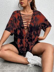 Flirla 加虹染剪裁下垂肩T恤