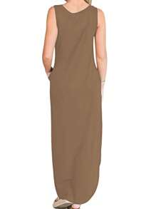 INAWLY 彩虹及標語圖案弧形下擺坦克裙