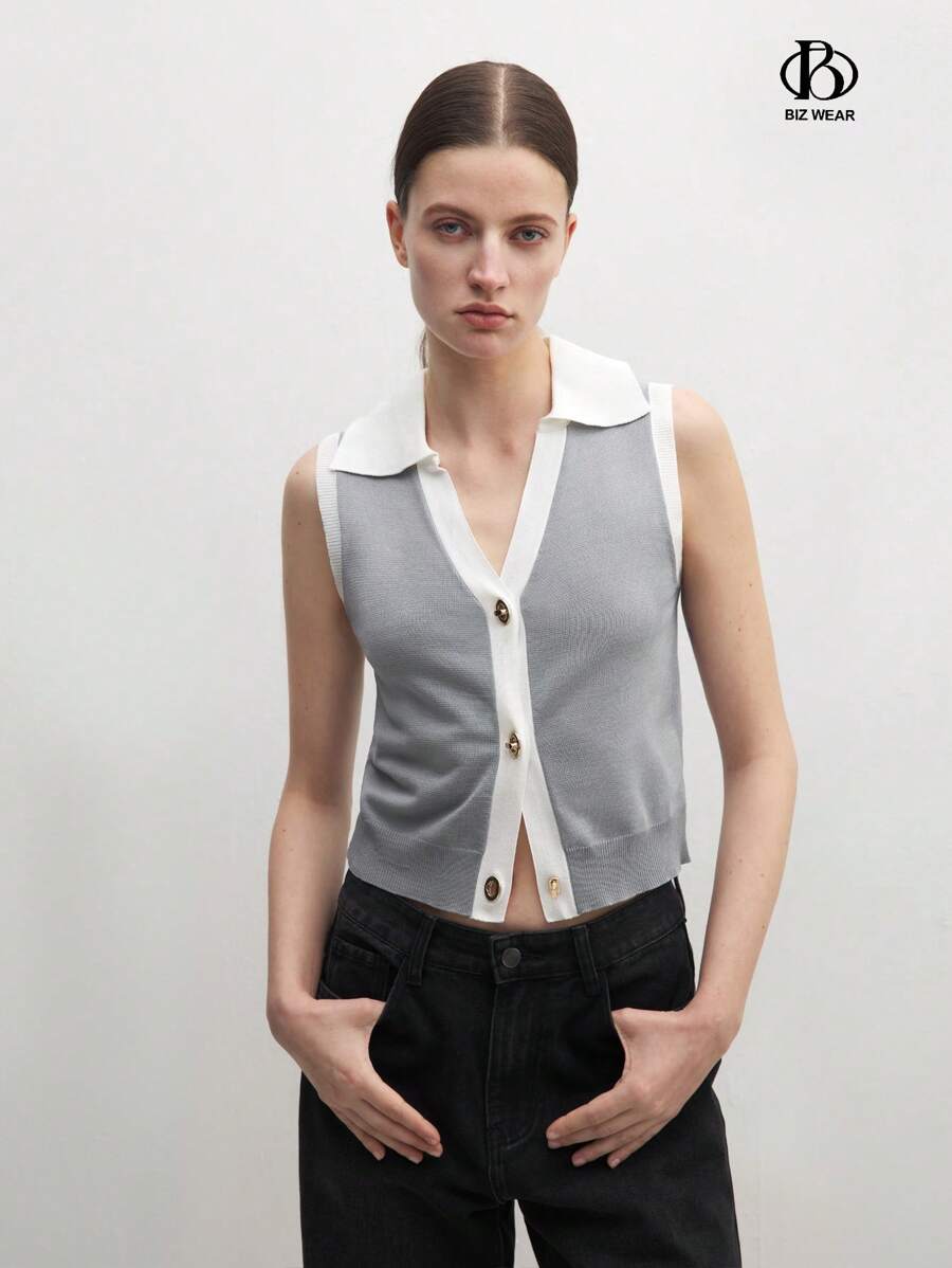 BizChic 黑色和杏色舒适休闲夏季女士针织上衣 - 彩色 - 查看 1