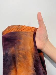 SHEIN EZwear Plus Size Tie-Dye Stretchy Dress (Random Tie-Dye Pattern) - Orange - View 7