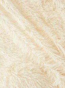 2pcs Beige Fuzzy Plush Pillow Cover Pillowcase Zipper Closure For Bedroom Living Room Sofa Chair, Soft Comfortable Home Decor Cushion Cover, Pillow Insert Not Included - Beige - View 5