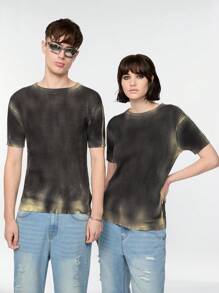 Manfinity Hypemode Áo thun nam tay ngắn dệt kim có gân màu trơn cổ tròn - Nhiều màu - Xem 7