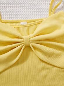 SHEIN Top de tirantes de colores pastel cómodo y casual, paquete múltiple para niñas preadolescentes - Azul - Ver 3