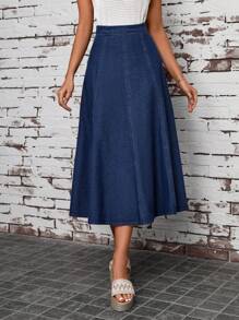 EMERY ROSE 高腰喇叭牛仔裙