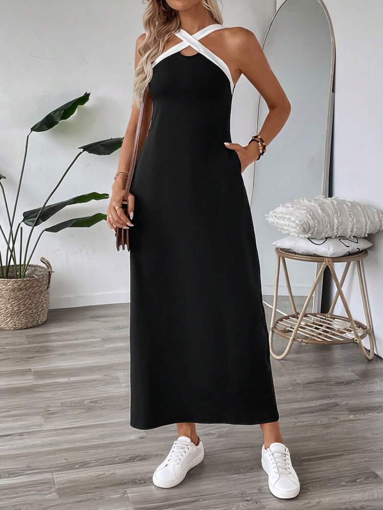 lace the label halter cutout dress ROSEE de MATIN HALTER NECK LACE MIDI DRESS IN White main image 1