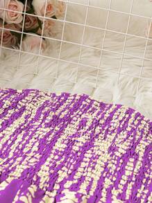 SHEIN LUNE 加大碼全版印花筒洋裝 - 紫色 - 查看 3