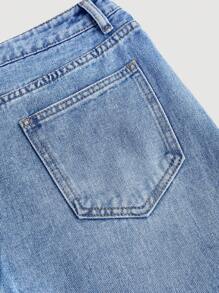 SHEIN MOD Asymmetrical Waist Wide Leg Jeans