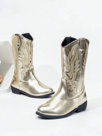 Muziekfestival Modieus en duurzaam Nieuwe geborduurde cowboylaarzen in westerse stijl, hoge kinderlaarzen met design
