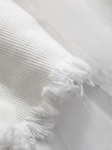 DAZY Ladies' Mesh Edge Casual Summer Shorts Jeans Skirt - White - View 4