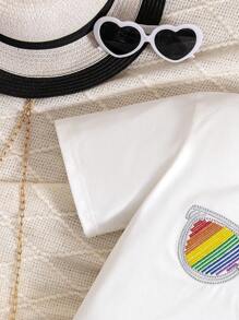 Girls' Summer Two-Piece Set With Short-Sleeved Casual Top And Fashionable Skirt - White - View 6