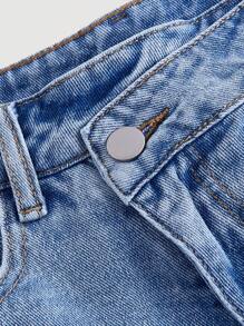 SHEIN MOD Asymmetrical Waist Wide Leg Jeans