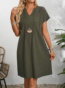 EMERY ROSE Robe tunique avec manches chauve-souris à encolure en V