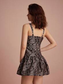 Aveloria Rosie All Over Print Lace Up Front Cami Dress - Multicolor - View 3