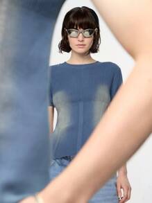 Chillumni Men's Distressed Short Sleeve Knitted Top - Blue - View 7