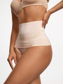 High Waisted Shapewear Bottom Panty - Apricot - View 6