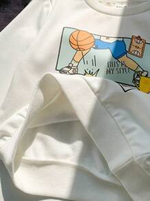 SHEIN 3入組嬰兒男女通用可愛多功能卡通圖案圓領長袖運動衫套裝 - 彩色 - 查看 6