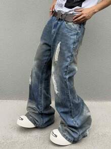 Manfinity EMRG Men's Simple Daily Casual Jeans - Blue - View 7