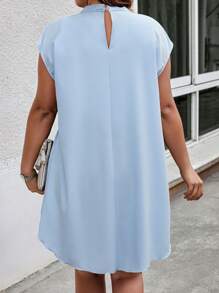 Celure Blusa de manga murciélago de lentejuelas con contraste de talla grande y dobladillo asimétrico
