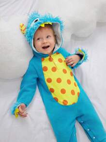 SHEIN Boys' Infant/Toddler Cute & Fun Warm Plush Fabric Monster Costume, Perfect For Parties