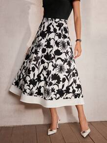 MOTF Classy VÁY LINE A LINE IN HOA VÒI ĐÀN HỒI - Nhiều màu - Xem 2