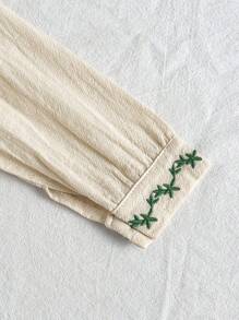 Baby Mädchen elegantes besticktes Hemd mit Kragen und Langarm und bedrucktem Rock Set, passend für Urlaubsleisure und niedliche Ausflüge