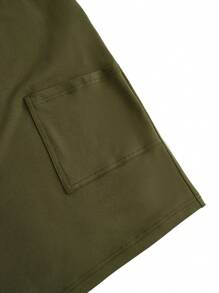 SHEIN BASICS Casual Solid Knit V-Neck Front Pocket Cami Jumpsuit, For Maternity, Pregnancy Clothes