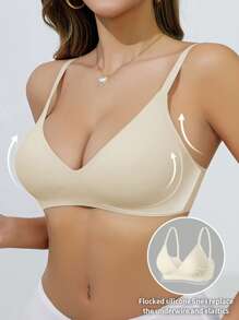 女士無縫果凍內衣，無鋼圈，1件裝