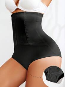Panty moldeador de gancho y ojo para mujer en color sólido