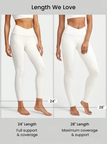 GLOWMODE 28" Federweiche, hohe Stretch Crossover Leggings mit integrierten Shorts, Buttersoft, geeignet für Yoga und tägliche Anwendungen mit geringer Belastung