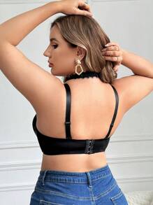 Sujetador simple con encaje y push-up, con aro para mujer de talla grande, 1 pieza