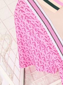 Vestido Casual de Manga Curta com Colarinho Polo para Meninas Jovens