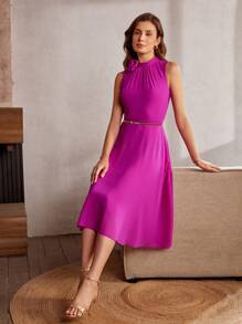 MOTF Classy CLAASY 3D FLORAL PATCHED CUT OUT BACK DRESS