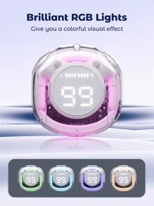 Teckwe Wireless Earbuds,In-Ear Touch Control Multi-Functional Long Battery Life Wireless Earphones With Led Display Compatibility With  Android Phone Laptop - Clear - View 4