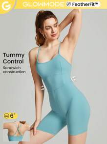 GLOWMODE Peto deportivo FeatherFit™ de 8" pulgadas - Azul Cadete - Ver 1