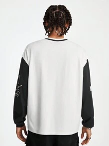 Manfinity RebelGame Maglietta A Maglia A Manica Lunga E Aderente Con Scollo A V E Design Stampato In Inglese Per Uomo