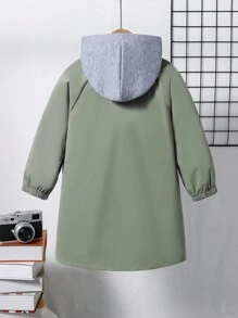 1 szt. Dla młodych chłopców Casual Prosta wiatrówka z kolorowymi blokami, Nadaje się do noszenia na co dzień, w stylu college'u, na sezon jesienno-zimowy