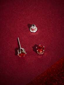 Harley Quinn X SHEIN 3 pares de aretes de esmalte con personajes de caricaturas y patrón geométrico - Multicolor - Ver 7