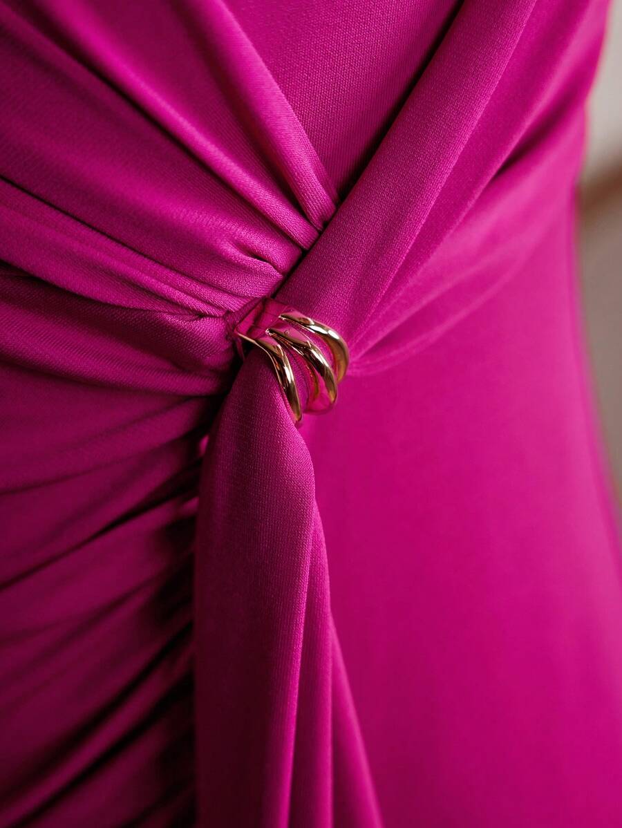 MOTF Classy CLASSY RUCHED CAP SLEEVE FITTED DRESS - Purple - View 2