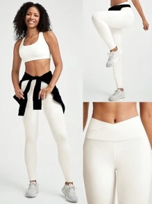 GLOWMODE 28" Federweiche, hohe Stretch Crossover Leggings mit integrierten Shorts, Buttersoft, geeignet für Yoga und tägliche Anwendungen mit geringer Belastung