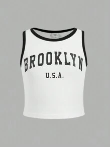 3pcs/Set Tween Girl Knitted Color Block Round Neck Sleeveless Tank Top For Spring And Summer Leisure Sports - Multicolor - View 3