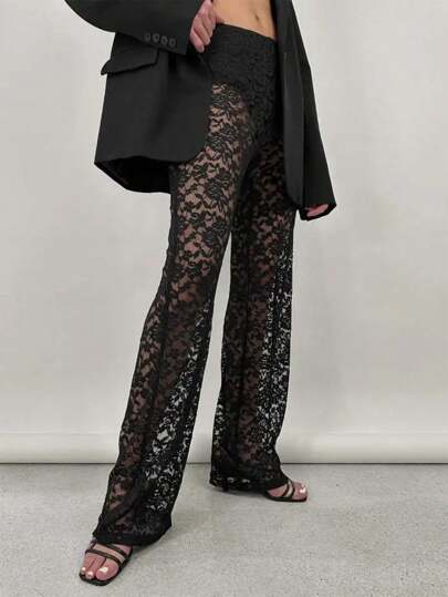 Siren Gaze 夏季蕾絲三角褲，透視寬腿褲